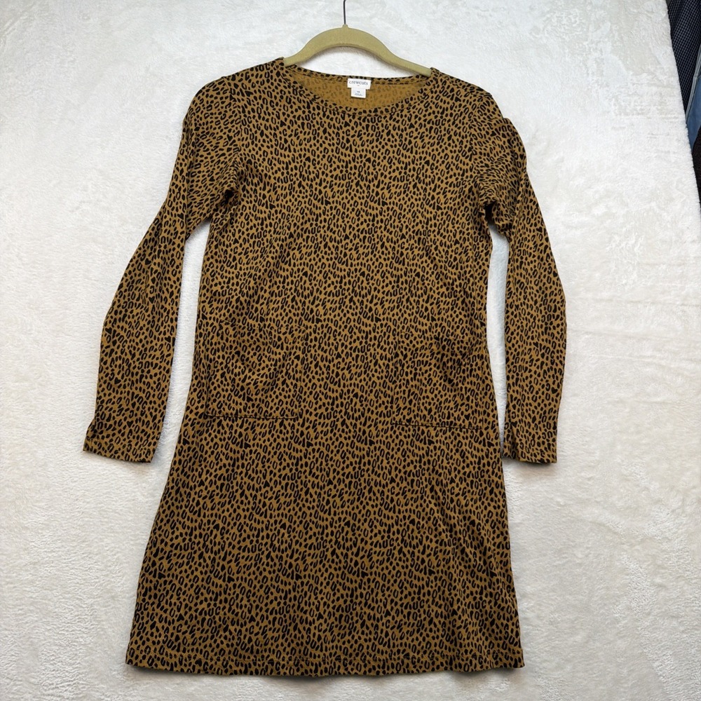 Crewcuts Girls Leopard Print Dress Size 10‎ Long Sleeve Pockets Casual Play